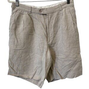 Greg Peters Linen Shorts Size 34 Beige Lightweight Casual Comfortable Summer